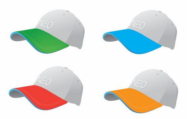 free vector Colourful Baseball Caps Vector